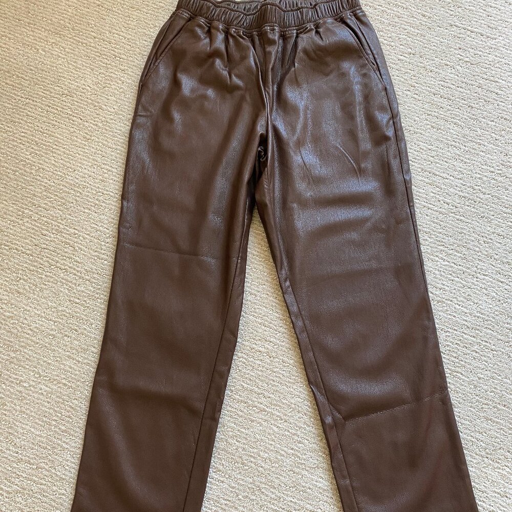 The Reset Vegan Leather Pants - Brown